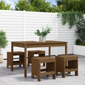 Garden dining set 5 pieces solid honey brown pine wood by , Garden sets - Ref: Foro24-3157718, Price: 269,99 €, Discount: %