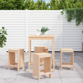 Garden table and high stools set 5 pieces solid pine wood by , Garden sets - Ref: Foro24-3157739, Price: 271,99 €, Discount: %