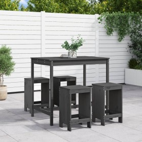 5-piece gray pine wood garden table and high stools set by , Garden sets - Ref: Foro24-3157747, Price: 334,81 €, Discount: %