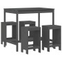 5-piece gray pine wood garden table and high stools set by , Garden sets - Ref: Foro24-3157747, Price: 333,99 €, Discount: %