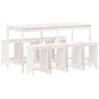 Garden table and high stools 9 pcs solid white pine wood by , Garden sets - Ref: Foro24-3157758, Price: 621,47 €, Discount: %