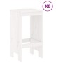 Garden table and high stools 9 pcs solid white pine wood by , Garden sets - Ref: Foro24-3157758, Price: 621,47 €, Discount: %