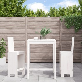 3-teiliges Set mit Gartentisch und hohen Hockern aus weißem Kiefernholz von , Gartensets - Ref: Foro24-3157764, Preis: 238,62...