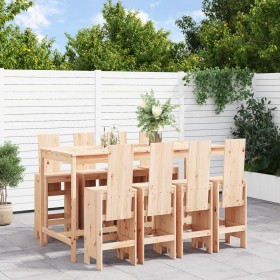 Garden table and high stools set 9 pieces solid pine wood by , Garden sets - Ref: Foro24-3157787, Price: 702,39 €, Discount: %