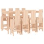 Garden table and high stools set 9 pieces solid pine wood by , Garden sets - Ref: Foro24-3157787, Price: 689,34 €, Discount: %