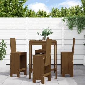 Hoher Gartentisch und Hocker 5 Stück honigbraunes Kiefernholz von , Gartensets - Ref: Foro24-3157772, Preis: 376,99 €, Rabatt: %