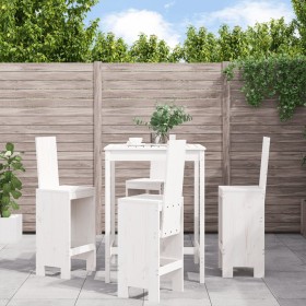 5-piece white pine wood garden table and high stools set by , Garden sets - Ref: Foro24-3157770, Price: 376,89 €, Discount: %