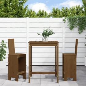 Garden table and high stools 3 pieces honey brown pine wood by , Garden sets - Ref: Foro24-3157766, Price: 238,98 €, Discount: %