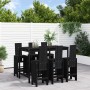 7-piece black pine wood garden table and high stools set by , Garden sets - Ref: Foro24-3157785, Price: 581,99 €, Discount: %