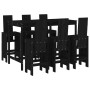 7-piece black pine wood garden table and high stools set by , Garden sets - Ref: Foro24-3157785, Price: 581,99 €, Discount: %