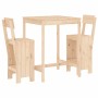 3-piece solid pine wood table and high stools set by , Garden sets - Ref: Foro24-3157793, Price: 192,99 €, Discount: %