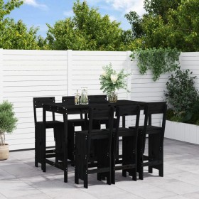 Set de mesa y taburetes altos jardín 7 piezas madera pino negro de , Conjuntos de jardín - Ref: Foro24-3157815, Precio: 543,9...