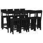 7-piece black pine wood garden table and high stools set by , Garden sets - Ref: Foro24-3157815, Price: 544,60 €, Discount: %