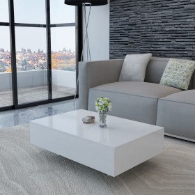 White rectangular coffee table with gloss by vidaXL, Coffee table - Ref: Foro24-244022, Price: 129,64 €, Discount: %