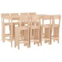 Garden table and high stools set 9 pieces solid pine wood by , Garden sets - Ref: Foro24-3157817, Price: 608,28 €, Discount: %