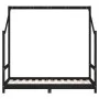 Black pine wood children's bed frame 80x160 cm by , Cribs and beds for children - Ref: Foro24-3200597, Price: 240,27 €, Disco...