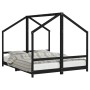 Estructura de cama para niños madera pino negro 2x(80x200) cm de , Cunas y camas para niños - Ref: Foro24-3200588, Precio: 26...