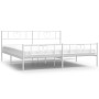 Metal bed frame with headboard and footboard white 193x203 cm by , Beds and slatted bases - Ref: Foro24-355536, Price: 129,99...