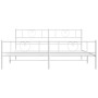 Metal bed frame with headboard and footboard white 193x203 cm by , Beds and slatted bases - Ref: Foro24-355536, Price: 129,99...