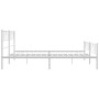 Metal bed frame with headboard and footboard white 193x203 cm by , Beds and slatted bases - Ref: Foro24-355536, Price: 129,99...