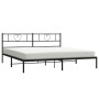 Bed frame with black metal headboard 180x200 cm by , Beds and slatted bases - Ref: Foro24-355467, Price: 99,00 €, Discount: %