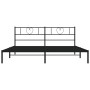 Bed frame with black metal headboard 180x200 cm by , Beds and slatted bases - Ref: Foro24-355467, Price: 99,00 €, Discount: %