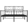 Bed frame with headboard and footboard black metal 120x190 cm by , Beds and slatted bases - Ref: Foro24-355478, Price: 96,99 ...