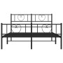 Estructura de cama cabecero y estribo metal negro 160x200 cm de , Camas y somieres - Ref: Foro24-355484, Precio: 104,99 €, De...