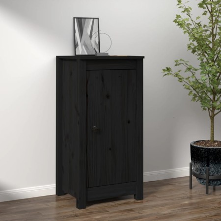 Solid black pine wood sideboard 40x35x80 cm by , Sideboards - Ref: Foro24-813732, Price: 67,95 €, Discount: %