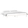 Estructura de cama con LED madera maciza blanca 160x200 cm de , Camas y somieres - Ref: Foro24-820617, Precio: 119,57 €, Desc...