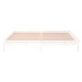 Estructura de cama con LED madera maciza blanca 160x200 cm de , Camas y somieres - Ref: Foro24-820617, Precio: 119,57 €, Desc...