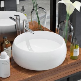 Round ceramic sink 40x15 cm white by vidaXL, Sinks - Ref: Foro24-142340, Price: 60,35 €, Discount: %