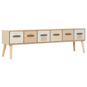 TV cabinet with 6 drawers solid pine wood 130x30x40 cm by vidaXL, TV Furniture - Ref: Foro24-247391, Price: 129,99 €, Discoun...