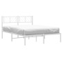 Estructura de cama con cabecero metal blanca 140x200 cm de , Camas y somieres - Ref: Foro24-372229, Precio: 92,00 €, Descuent...