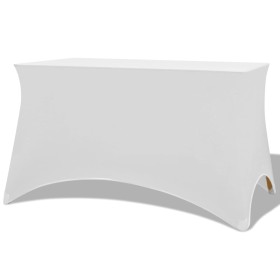 Funda elástica para mesa 2 uds 243x76x74 cm blanco de vidaXL, Fundas - Ref: Foro24-132035, Precio: 32,04 €, Descuento: %