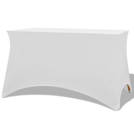 Funda elástica para mesa 2 uds 243x76x74 cm blanco de vidaXL, Fundas - Ref: Foro24-132035, Precio: 32,04 €, Descuento: %