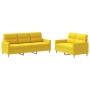 Sofa set with cushions 2 pieces light yellow fabric by , Sofas - Ref: Foro24-3201605, Price: 486,08 €, Discount: %