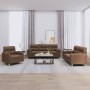 Sofa set with cushions 3 pieces brown fabric by , Sofas - Ref: Foro24-3201555, Price: 715,99 €, Discount: %