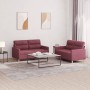 Sofa set with cushions 2 pieces red fabric by , Sofas - Ref: Foro24-3201574, Price: 463,33 €, Discount: %