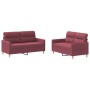 Sofa set with cushions 2 pieces red fabric by , Sofas - Ref: Foro24-3201574, Price: 463,99 €, Discount: %