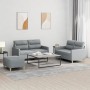 Sofa set with cushions 3 pieces light gray fabric by , Sofas - Ref: Foro24-3201576, Price: 476,53 €, Discount: %