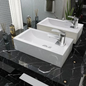 Rectangular ceramic sink with faucet hole 46x25.5x12 white by vidaXL, Sinks - Ref: Foro24-142343, Price: 54,92 €, Discount: %