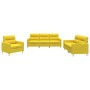 Sofa set with cushions 3 pieces light yellow fabric by , Sofas - Ref: Foro24-3201541, Price: 642,06 €, Discount: %