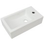 Lavabo con agujero grifo rectangular cerámica 46x25,5x12 blanco de vidaXL, Lavabos - Ref: Foro24-142343, Precio: 54,92 €, Des...