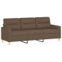 Sofagarnitur mit Kissen 3-teilig aus braunem Stoff von , Sofas - Ref: Foro24-3201611, Preis: 579,64 €, Rabatt: %