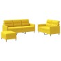 Sofa set with cushions 3 pieces light yellow fabric by , Sofas - Ref: Foro24-3201613, Price: 535,99 €, Discount: %