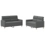 Sofa set with cushions 2 pieces dark gray fabric by , Sofas - Ref: Foro24-3201569, Price: 459,80 €, Discount: %