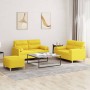 Sofa set with cushions 3 pieces light yellow fabric by , Sofas - Ref: Foro24-3201597, Price: 559,93 €, Discount: %