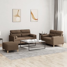 Sofa set with cushions 3 pieces brown fabric by , Sofas - Ref: Foro24-3201595, Price: 547,38 €, Discount: %