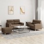 Sofa set with cushions 3 pieces brown fabric by , Sofas - Ref: Foro24-3201595, Price: 543,99 €, Discount: %